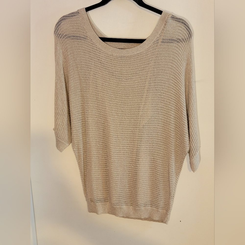 Express Sparkly Beige Women's Sweater w/ Tank Size Medium